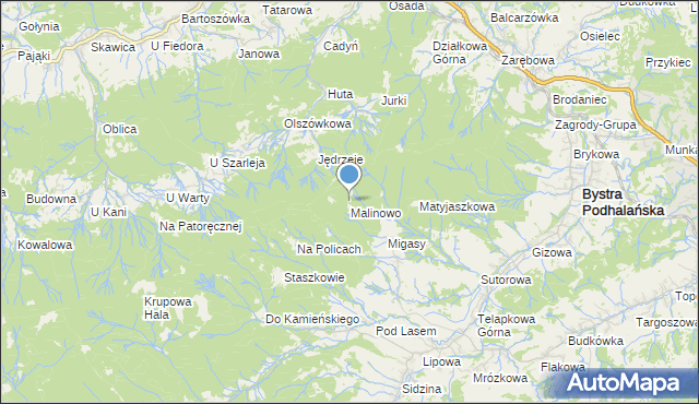 mapa Gajówka Jedlinka, Gajówka Jedlinka na mapie Targeo